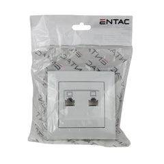Entac Arnold Χωνευτή Πρίζα Τοίχου LAN 2x Cat5 Λευκό