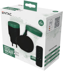 Entac Τηλεχειριστήριο IP44 και Σετ Πριζών 2xIP44 με RC