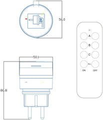 Entac Τηλεχειριστήριο IP44 και Σετ Πριζών 2xIP44 με RC