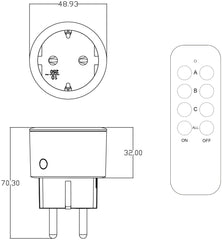 Entac Τηλεχειριζόμενο Σετ Πριζών 3xSockets με RC