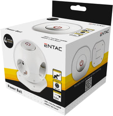 Entac Πολύπριζο 4 Θέσεων Με Διακοπτή Μπάλα 3G1.5 1.5m