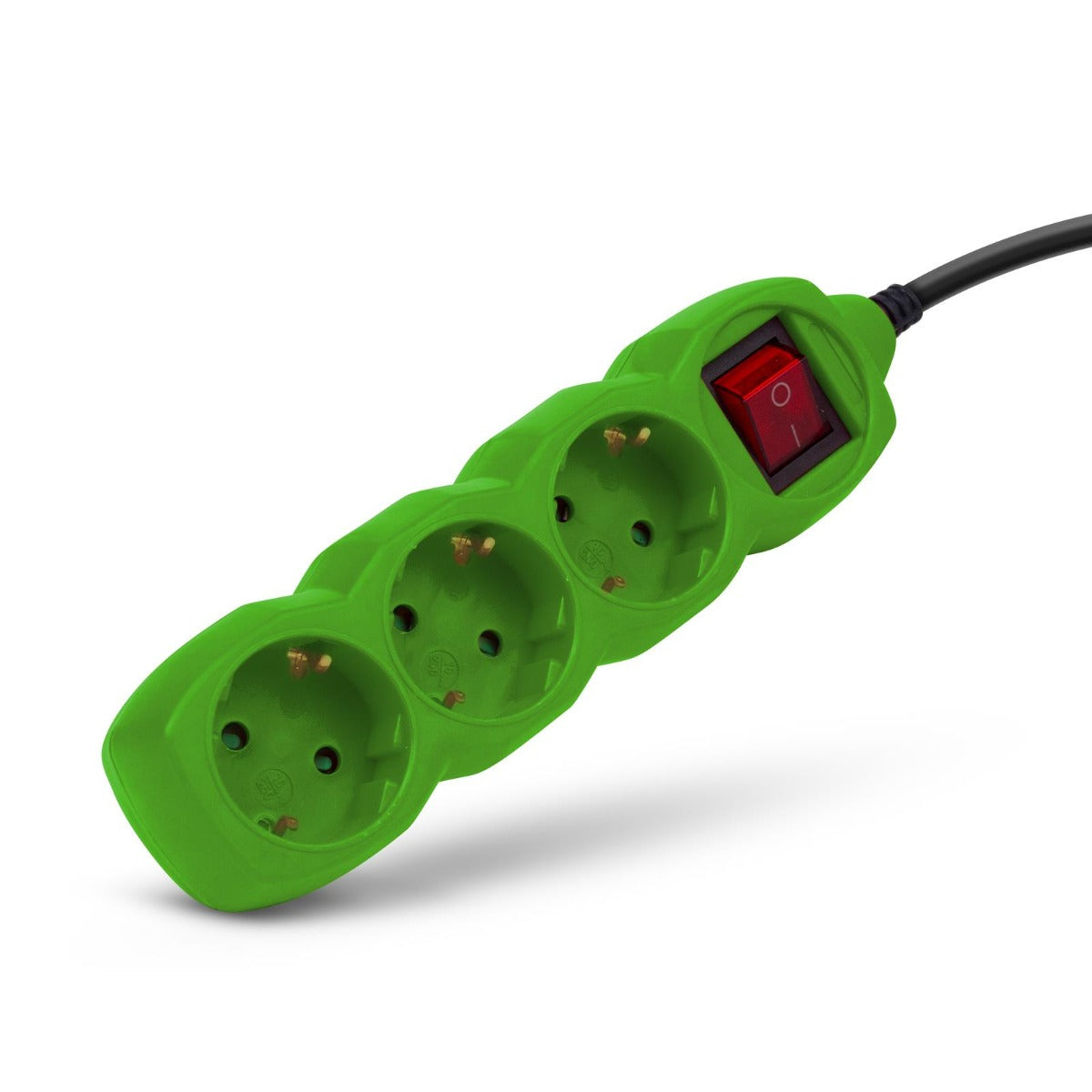 Entac Πολύπριζο 3 Θέσεων με Διακόπτη 3x1.0mm 1.5m Πράσινο