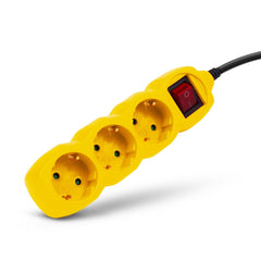 Entac Πολύπριζο 3 Θέσεων με Διακόπτη 3x1.0mm 1.5m Κίτρινο