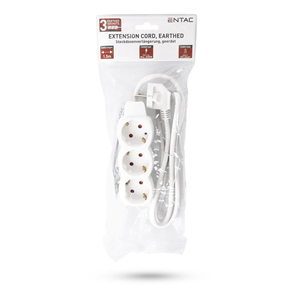 Entac Πολύπριζο 3 Θέσεων 3x1.0mm 1.5m