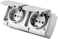Entac Stephan Wall Socket Grounded 2x IP54