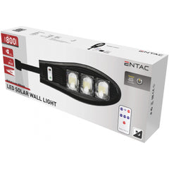 Entac LED Ηλιακό Φωτιστικό Δρόμου με Τηλεχειριστήριο 800lm