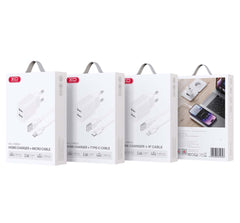 XO L109 (UK) Φορτιστής με Διπλή ΘύραUSB-A 2.4A και Καλώδιο Type-C