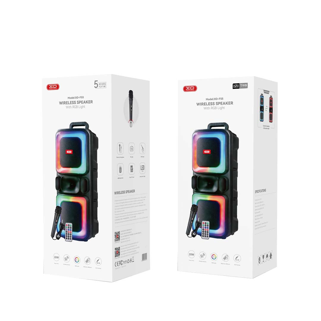 XO F55 Boat Διπλό Ηχείο Speaker Bluetooth 8' Horn RGB 20W