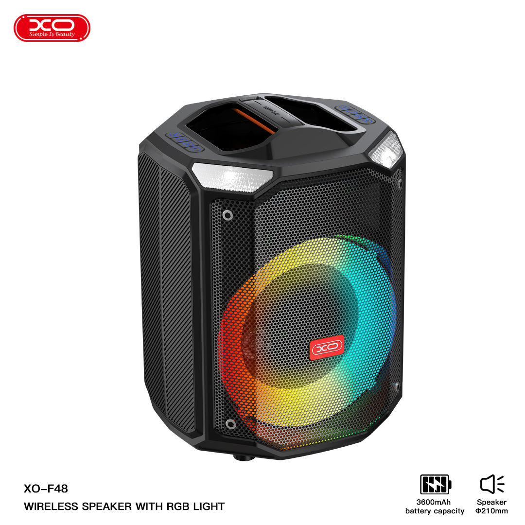 XO F48 Διπλό Ηχείο Speaker 8" RGB 40W (με τηλεχειριστήριο)