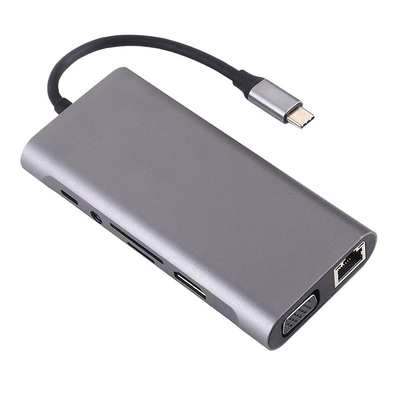 11 in 1 Docking Station RJ45 USBx4 VGA HDMIPD SD TF Audio