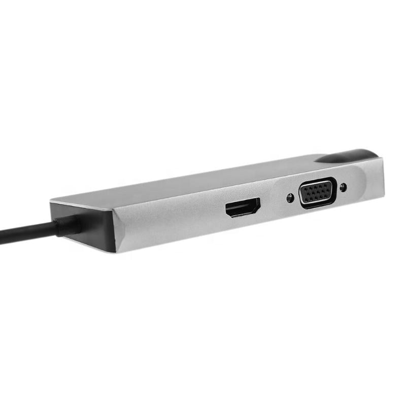 8 in 1 USB C hub RJ45 HDMI USBx2 VGA SD TF USB3.0x2 docking station
