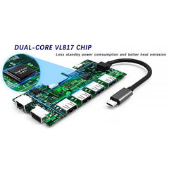 11 in 1 Docking Station RJ45 USBx4 VGA HDMIPD SD TF Audio
