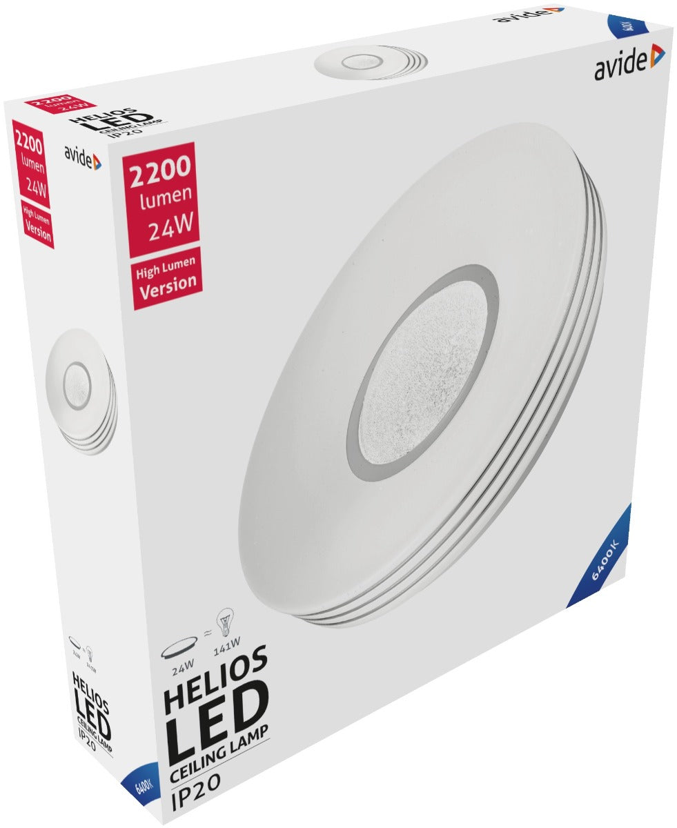 Avide LED Μοντέρνα Πλαφονιέρα Οροφής Helios 24W 380x95.0mm Ψυχρό 6400K