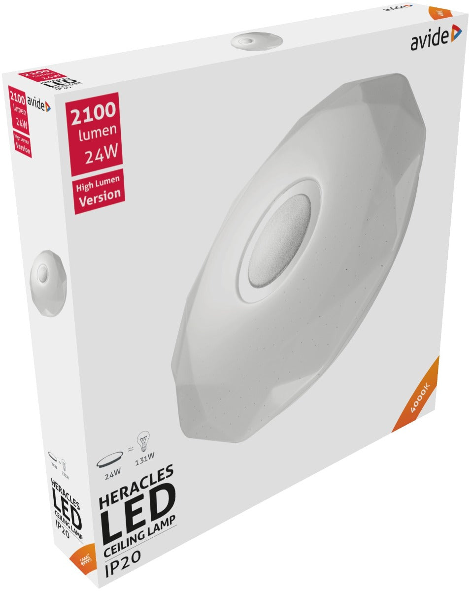Avide LED Μοντέρνα Πλαφονιέρα Οροφής Heracles 24W 395x66mm Λευκό 4000K