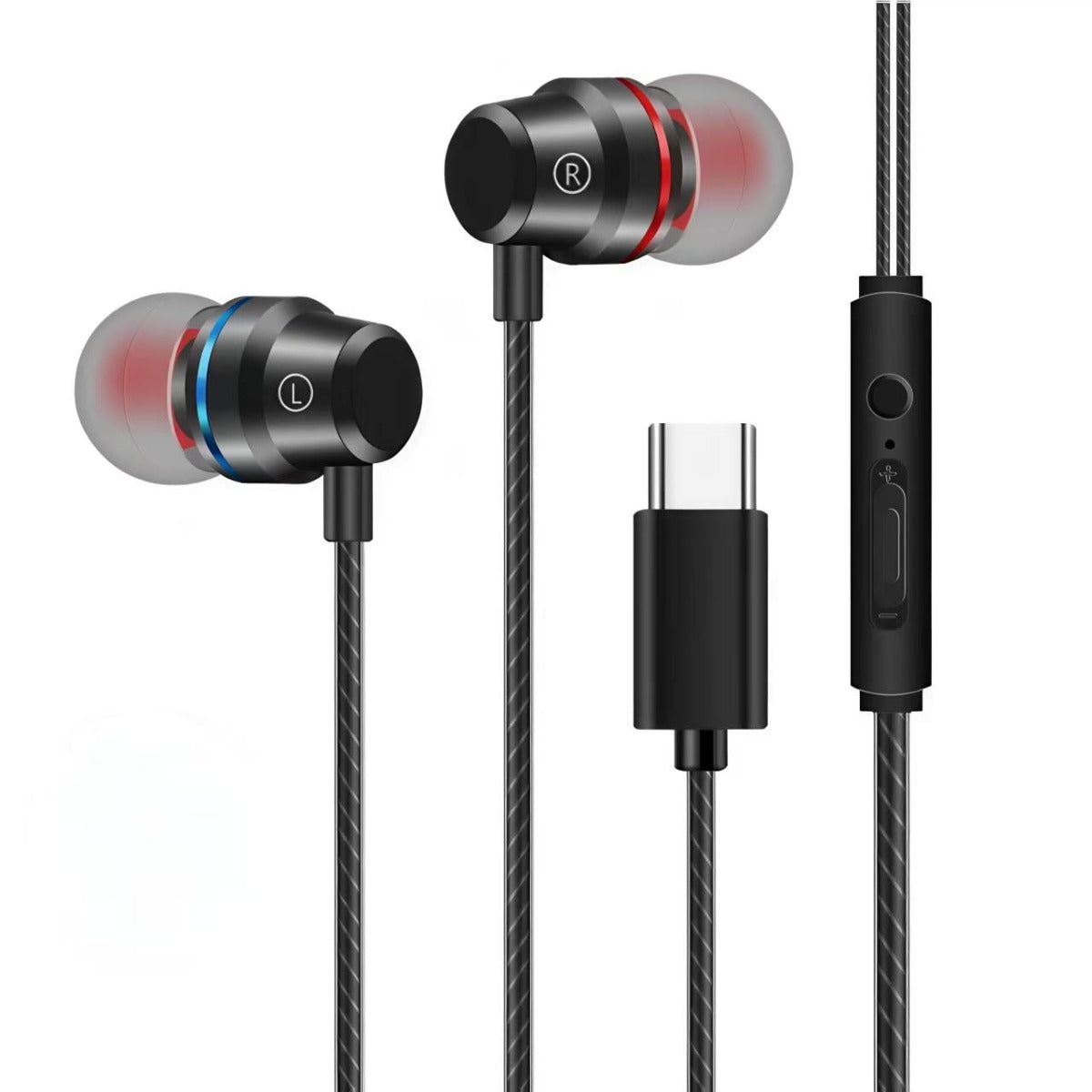 ATC-HFr2 Ενσύρματα Ακουστικά Handsfree Type-C Μεταλικό Μαύρο