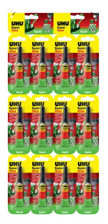 UHU Superglue Κόλλα Gel Jumbo 2g B12 (12τμχ)