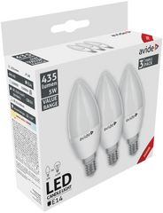 Avide Value LED Candle Lamp E14 5W WW 3000K 3pcs