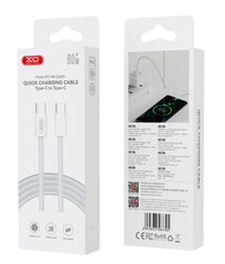 XO NB-Q260C Καλώδιο Δεδομένων Type-C σε Type-C 27W 3m