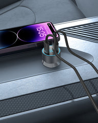 ATC-CA09 Φορτιστής Αυτοκινήτου με 2 Θύρες USB-A & Type-C και LED Οθόνη 42.5W