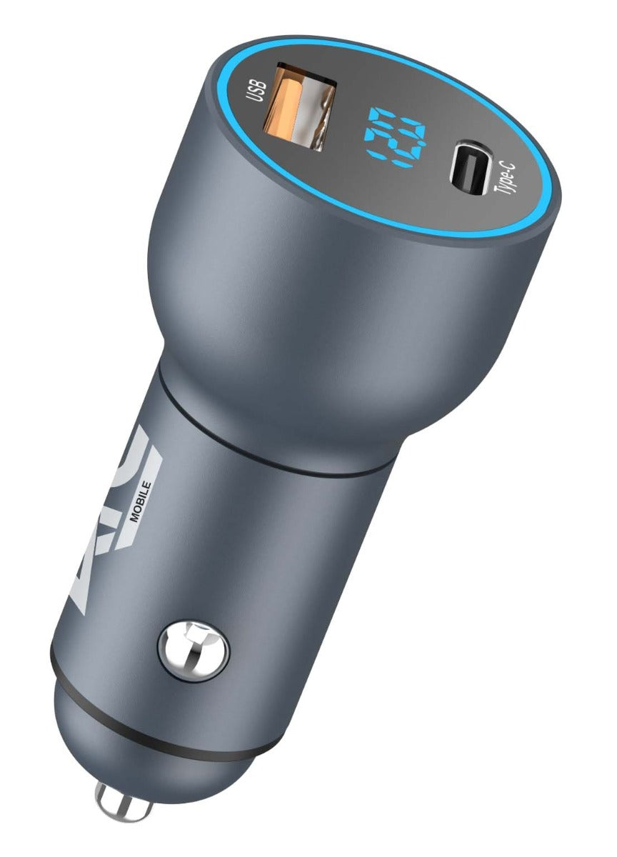 ATC-CA09 Φορτιστής Αυτοκινήτου με 2 Θύρες USB-A & Type-C και LED Οθόνη 42.5W