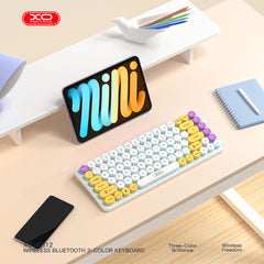 XO KB-12 Ασύρματο Πληκτρολόγιο Bluetooth Tri-Colour Κίτρινο