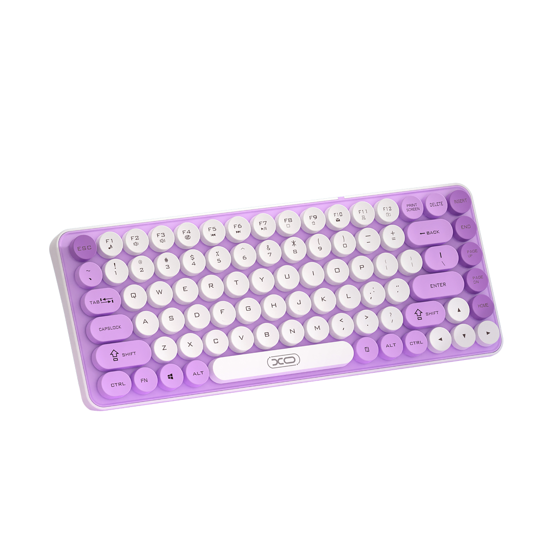 XO KB-12 Ασύρματο Πληκτρολόγιο Bluetooth Tri-Colour Μωβ