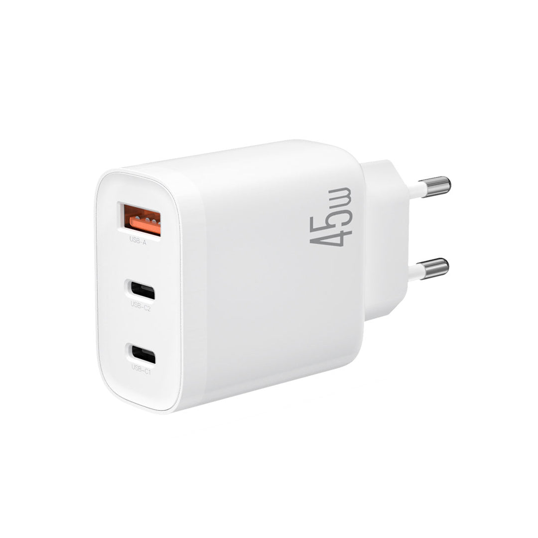 XO L117 (EU) PD/QC (2USB-C+1USB-A) Φορτιστής Γρήγορης Φόρτισης
