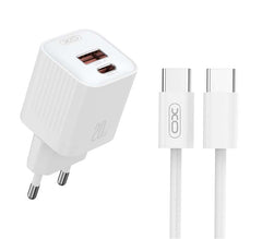 XO L147 (EU) PD 1USB-A+1USB-C Φορτιστής με καλώδιο TYPE-C Λευκό