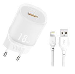 XO L157(EU) Φορτιστής QC3.0 18W με Καλώδιο Lightning Λευκό