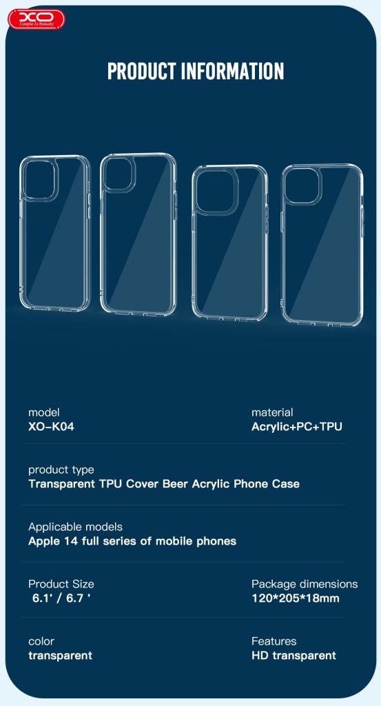 XO K04 Θήκη Σιλικόνης iPhone 14 Pro 6.1"