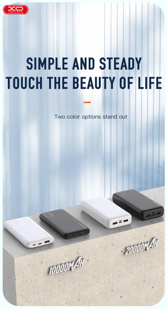 XO PR183 Power Bank με Φωτεινή Ένδειξη 20000mAh Λευκό