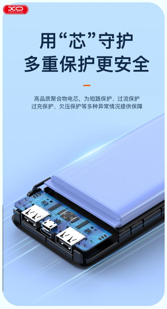 XO PR183 Power Bank με Φωτεινή Ένδειξη 20000mAh Λευκό