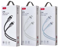 XO NB-Q250A Πολύχρωμο Καλώδιο Γρήγορης Φόρτισης Lightning PD 27W PVC 1m Μαύρο