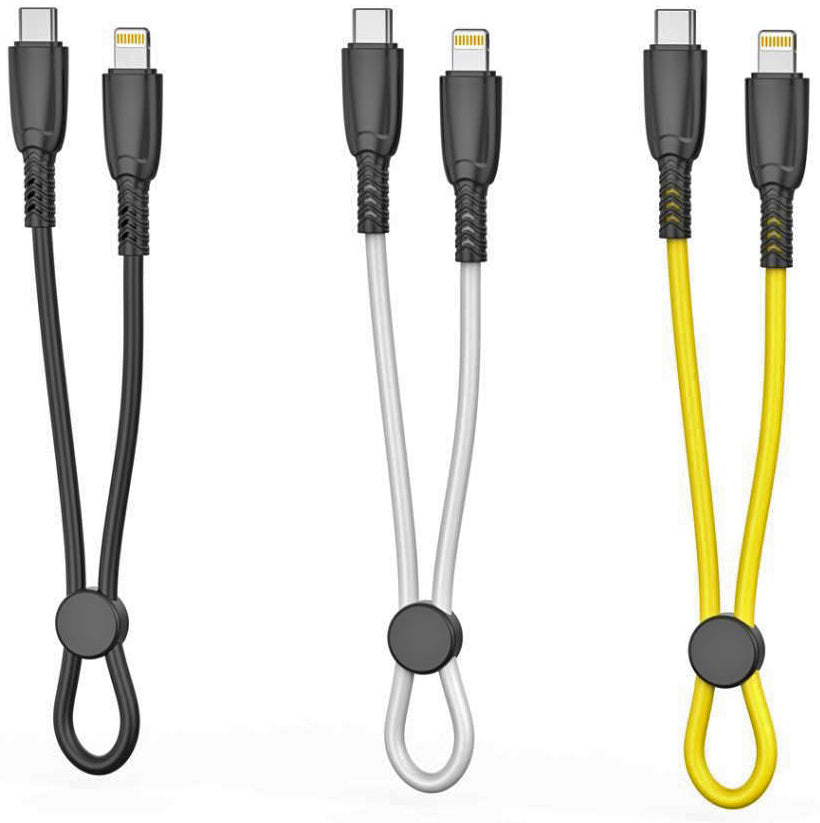 XO NB-Q248A Suluo Series Φορητό Καλώδιο Αντάπτορας Type-C σε Lightning 27W 25cm Strip Λευκό