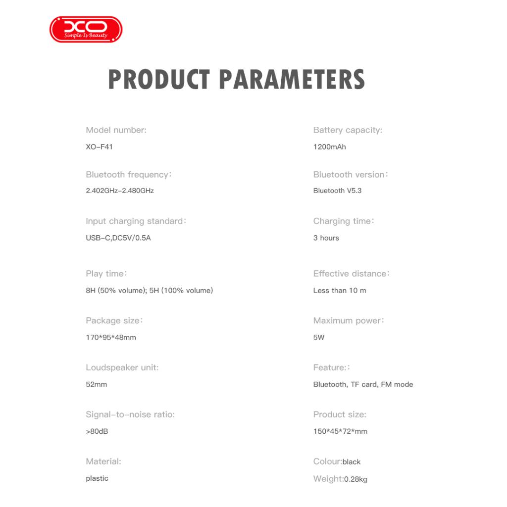 XO F41 Καθρεύτης Ρολόι Bluetooth Ηχείο Speaker