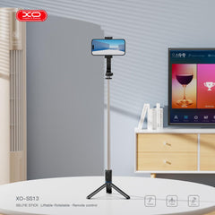 XO SS13 Bluetooth Selfie Stick για Τρίποδο (Αποσπώμενο Κλίπ Τηλεφώνου, Μπορεί να Χρησιμοποιηθεί ως Βάση Τηλεφώνου) 1.06m
