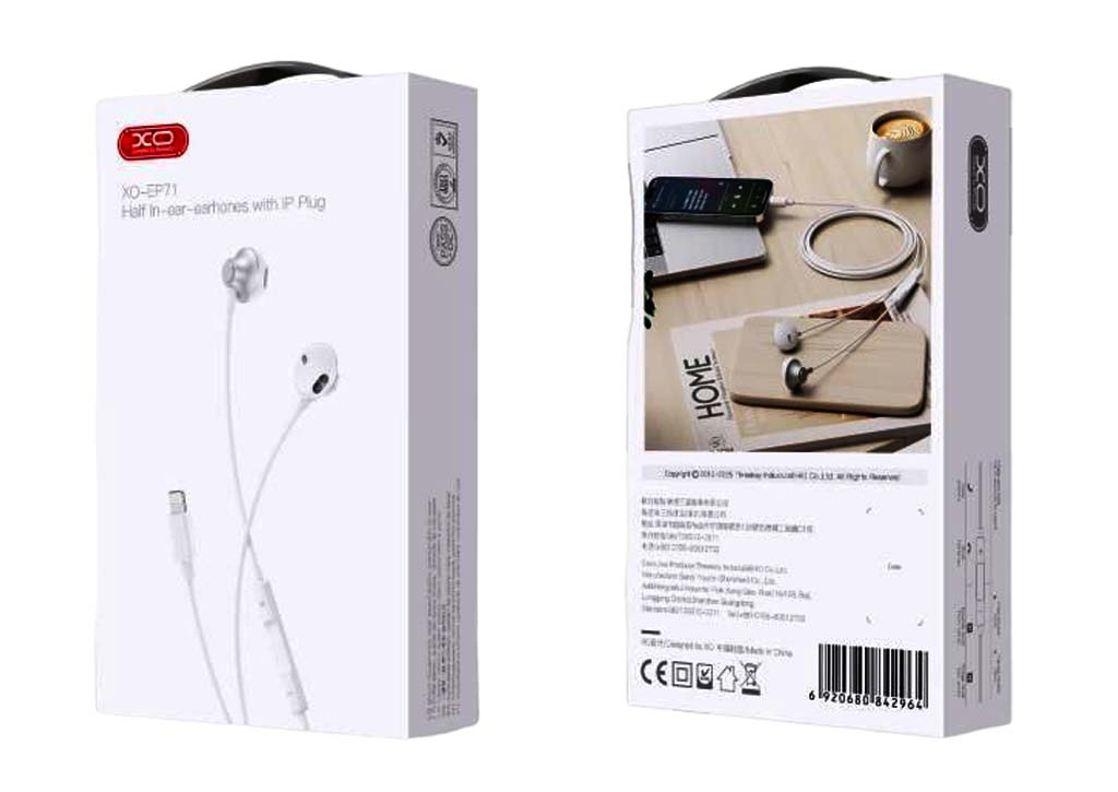 XO EP71 Μεταλλικά Ακουστικά Original Series Cracked Version Lightning in ear digital call