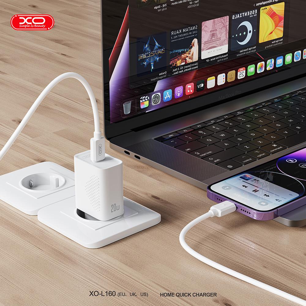 XO L160(EU) Φορτιστής Γρήγορης Φόρτισης 20W 1USB-C