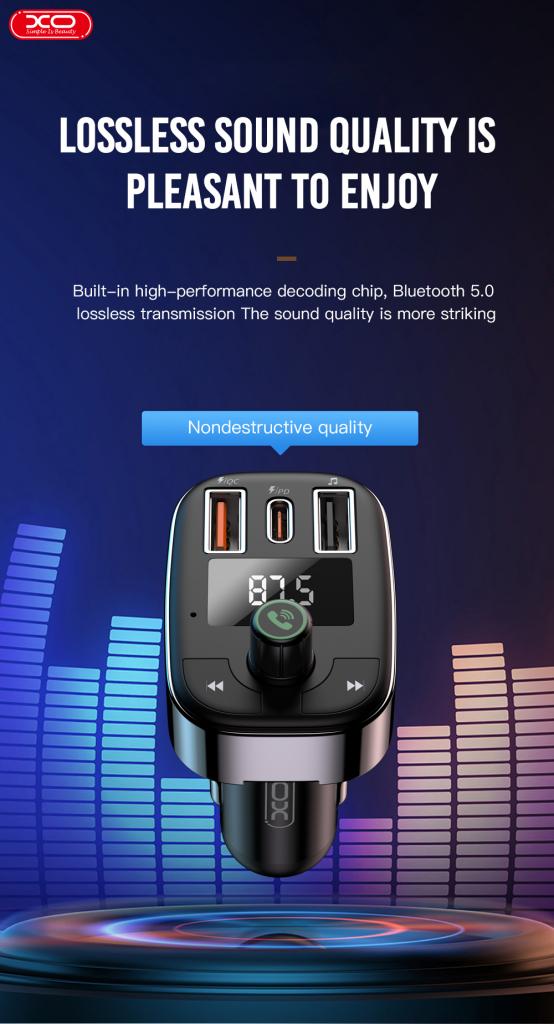 XO BCC06 Φορτιστής Αυτοκινήτου 25W Bluetooth + QC3.0 + PD