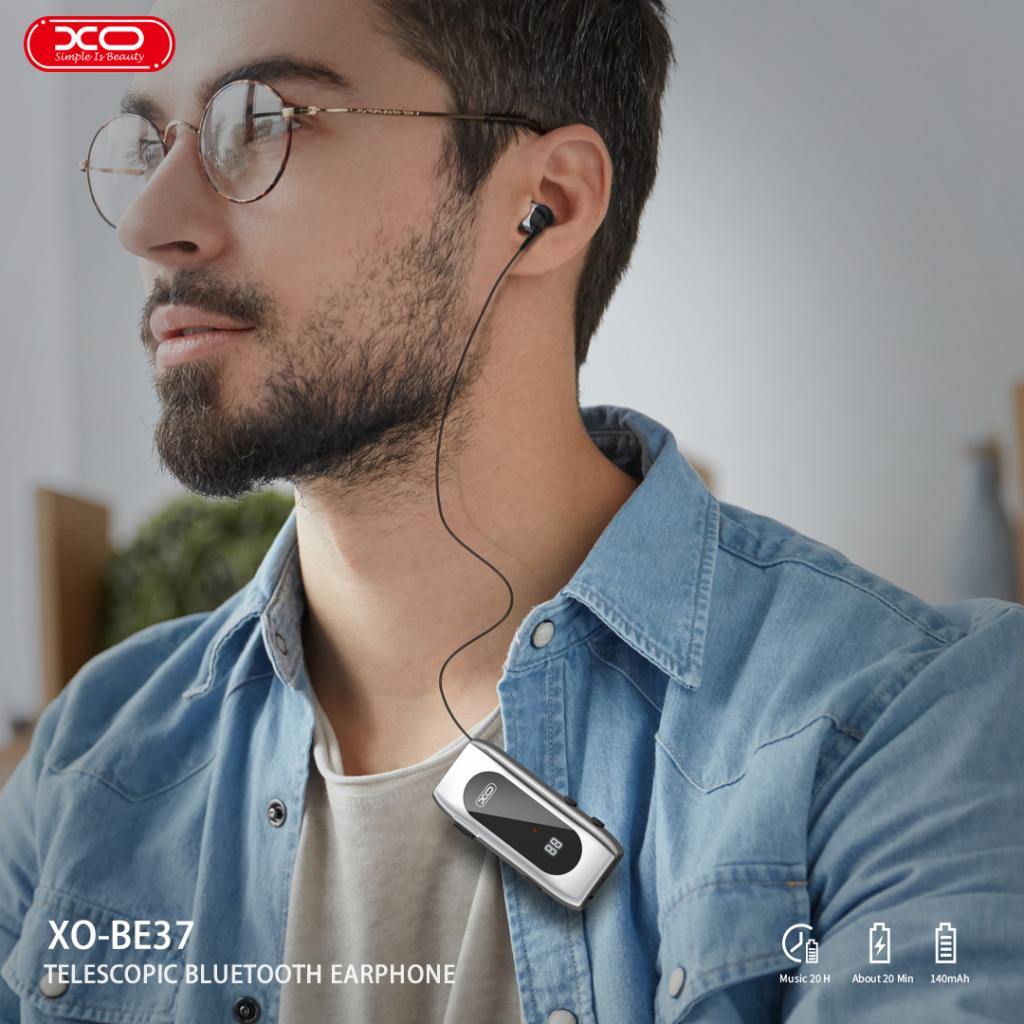 XO BE37 Bluetooth Ακουστικό in-ear με Μεγάλη Αντοχή και Ψηφιακή Οθόνη