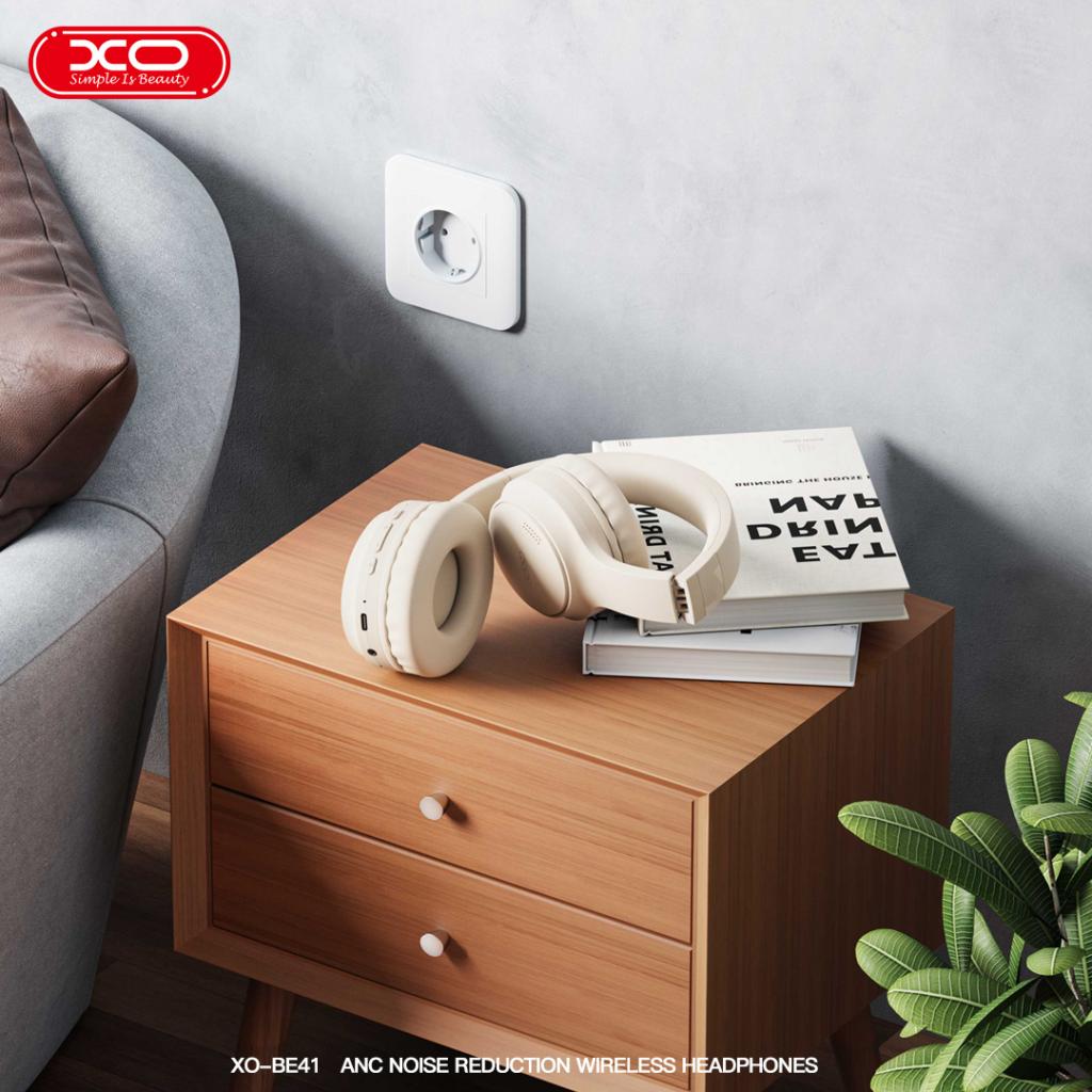 XO BE41 Ακουστικά Κεφαλής Bluetooth Star Mist με ANC Noise Reduction Λευκά