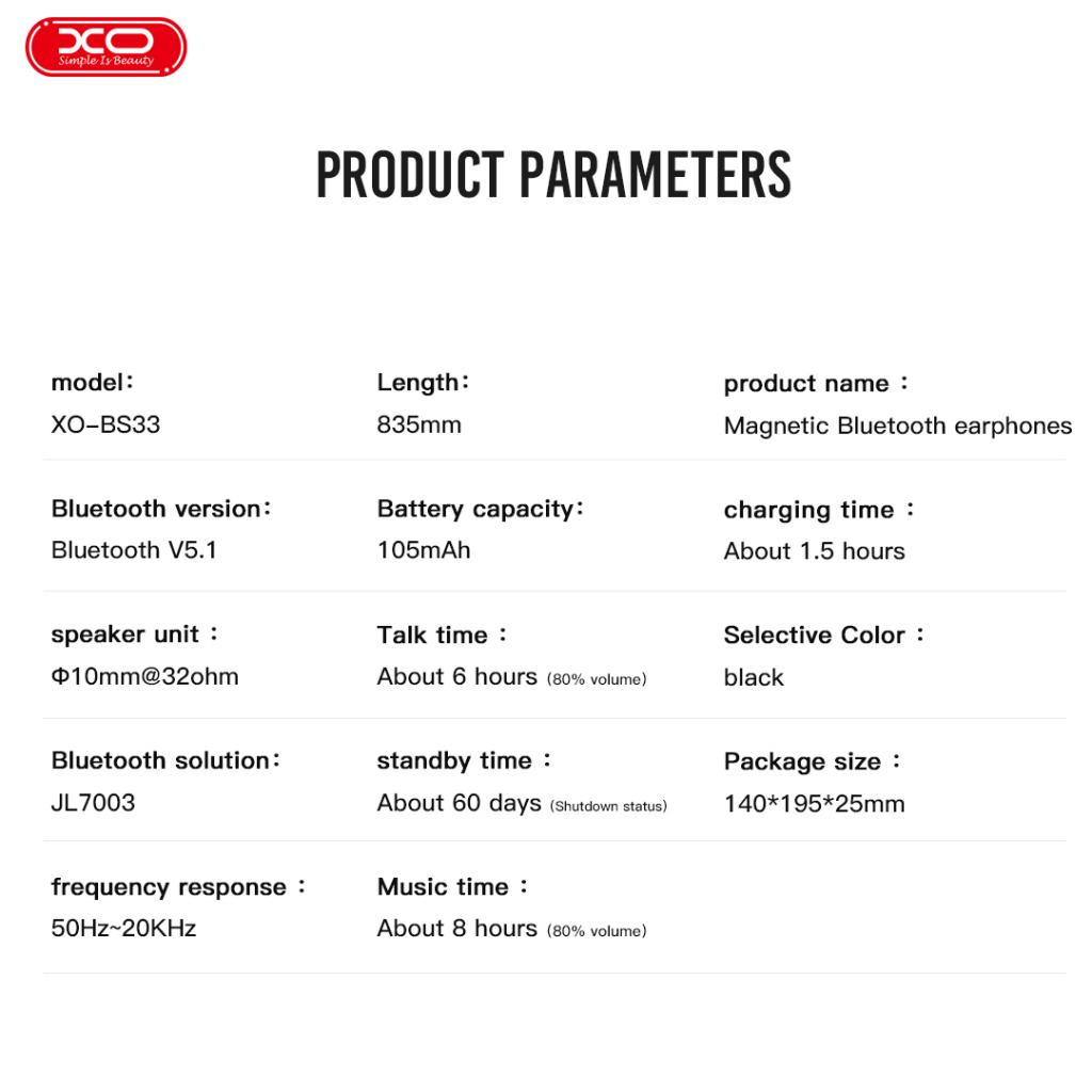 XO BS33 Αθλητικά Ακουστικά Bluetooth