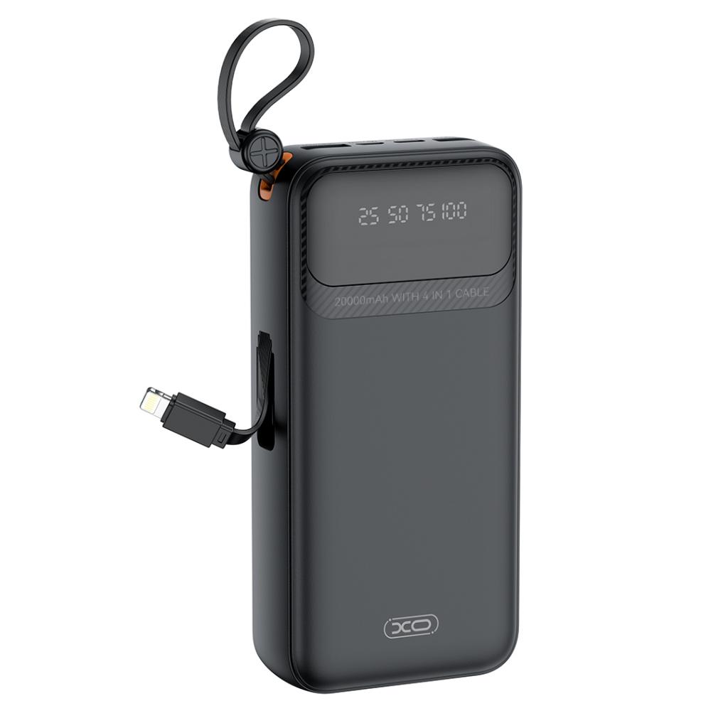 XO PR279 Powerbank με Καλώδια USB-A Type-C Micro & Lightning 20.000mAh