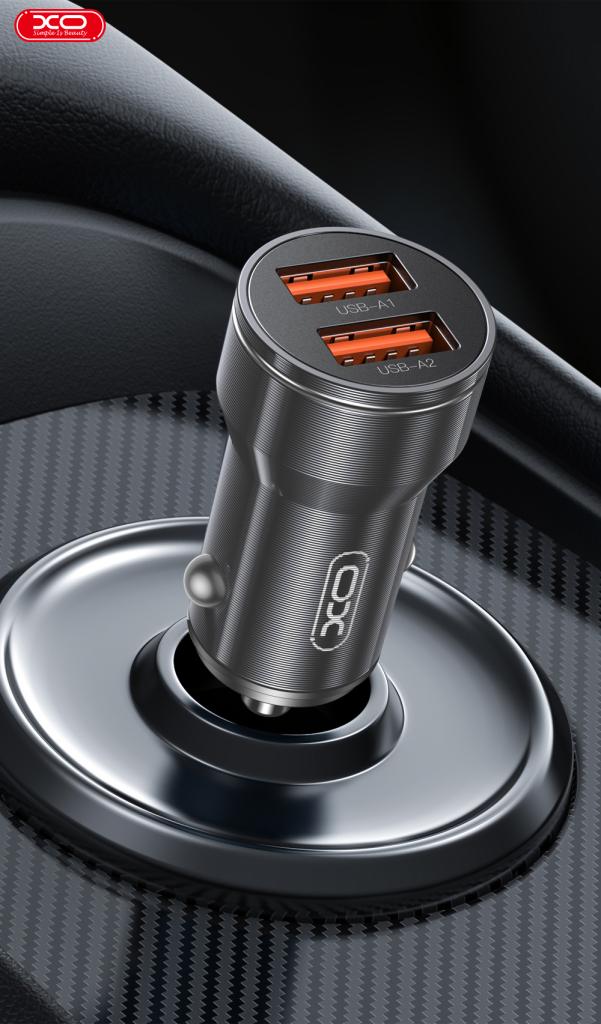 XO CC48 Smart Metal Dual USB Car Charger Universal