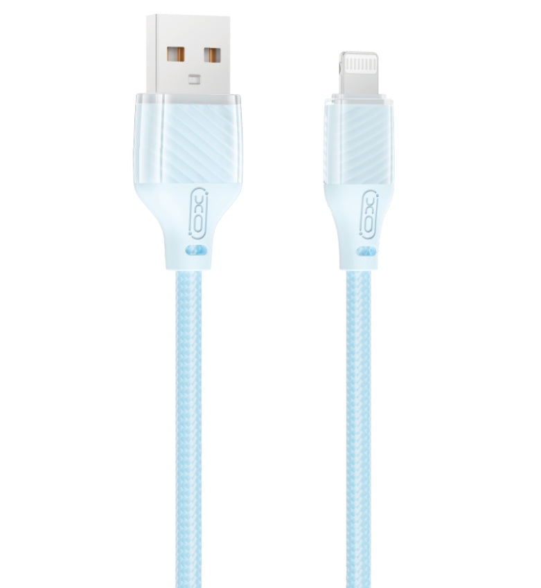 XO NB291 Καλώδιο Φόρτισης & Μεταφοράς Δεδομένων USB-A σε Lighting Πλεκτό 6A Μπλε 1m