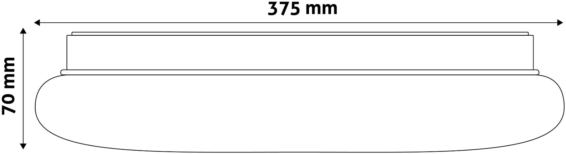 Avide LED Μοντέρνα Πλαφονιέρα Οροφής Larissa 24W 375x70mm Ψυχρό 6400K