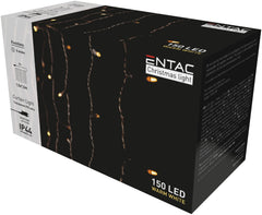Entac Χριστουγεννιάτικα Λαμπάκια Κουρτίνα IP44 150 LED 1.5x1.5m με 8 Λειτουργίες