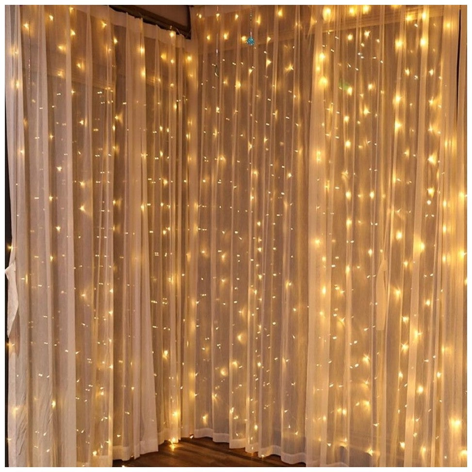 Entac Χριστουγεννιάτικα Λαμπάκια Κουρτίνα IP44 150 LED 1.5x1.5m με 8 Λειτουργίες