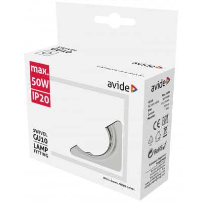 Avide GU10 Frame Square Grained Chrome