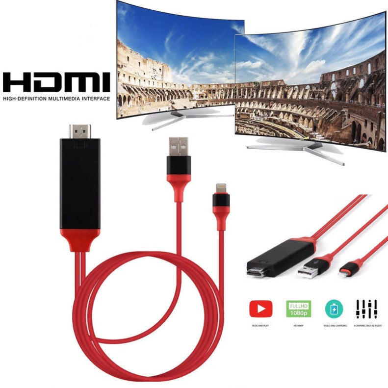 Lightning to HDMI M/M Adapter Red